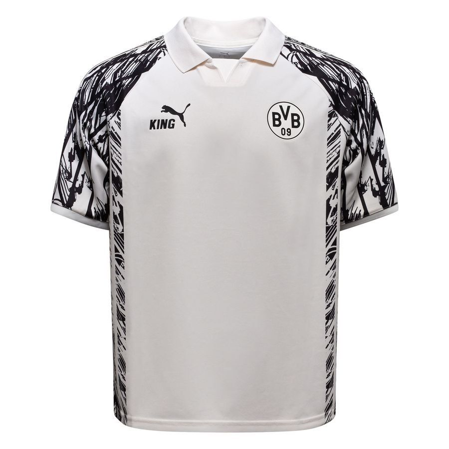 Dortmund Football Shirt King Retro - Warm White/PUMA Black - Men's-SoccerKits Hub | Buy Soccer Jerseys Online